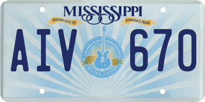 MS license plate AIV670