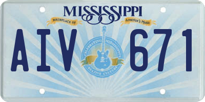 MS license plate AIV671