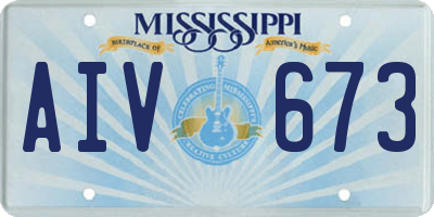 MS license plate AIV673