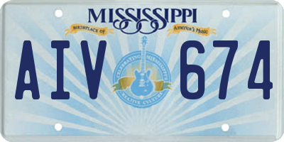 MS license plate AIV674