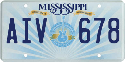MS license plate AIV678