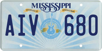 MS license plate AIV680