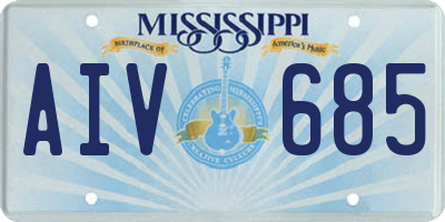 MS license plate AIV685