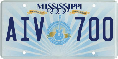 MS license plate AIV700
