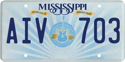 MS license plate AIV703