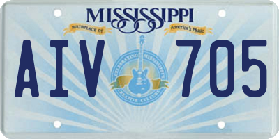 MS license plate AIV705