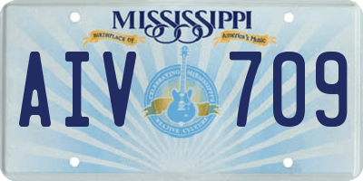 MS license plate AIV709