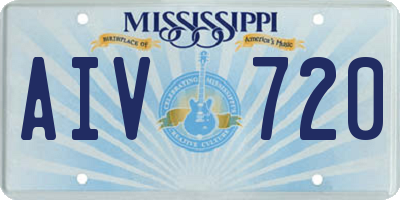 MS license plate AIV720