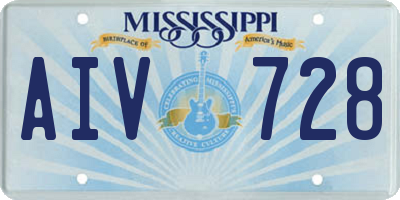 MS license plate AIV728