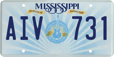 MS license plate AIV731
