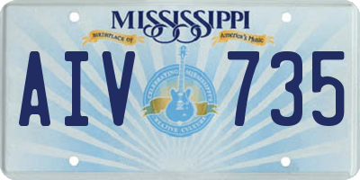 MS license plate AIV735