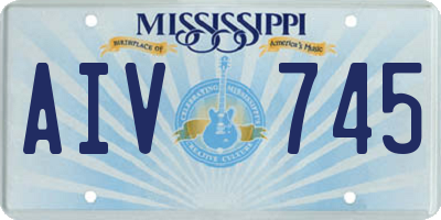 MS license plate AIV745