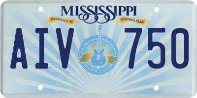 MS license plate AIV750