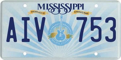MS license plate AIV753
