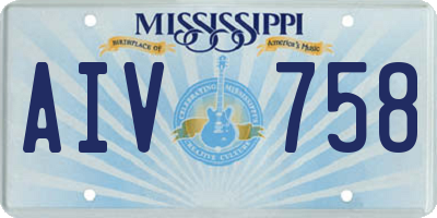 MS license plate AIV758