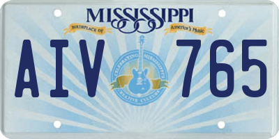 MS license plate AIV765