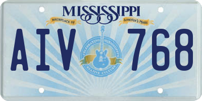 MS license plate AIV768