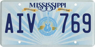 MS license plate AIV769