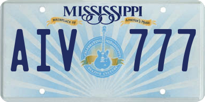MS license plate AIV777