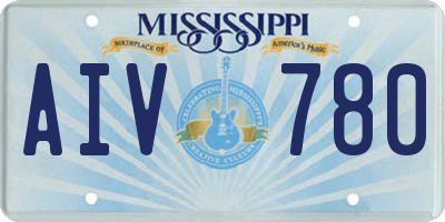 MS license plate AIV780