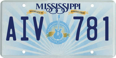 MS license plate AIV781