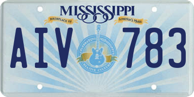 MS license plate AIV783