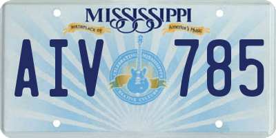 MS license plate AIV785