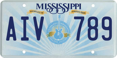 MS license plate AIV789