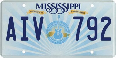 MS license plate AIV792
