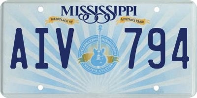 MS license plate AIV794