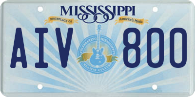 MS license plate AIV800