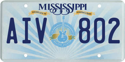 MS license plate AIV802