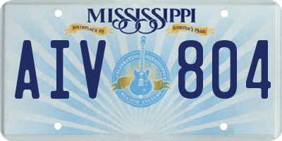 MS license plate AIV804