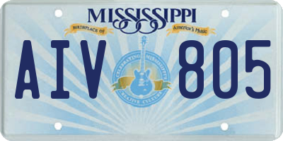 MS license plate AIV805