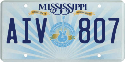MS license plate AIV807