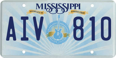 MS license plate AIV810