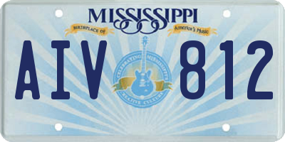 MS license plate AIV812