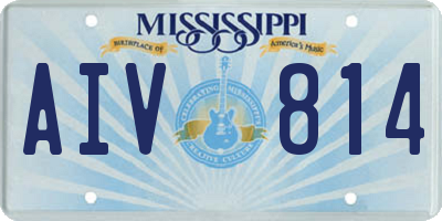 MS license plate AIV814