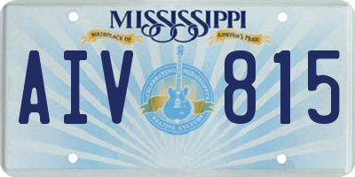 MS license plate AIV815