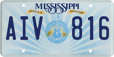MS license plate AIV816