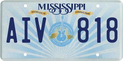 MS license plate AIV818