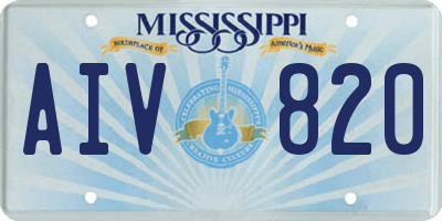 MS license plate AIV820