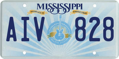 MS license plate AIV828