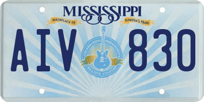 MS license plate AIV830