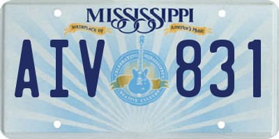 MS license plate AIV831