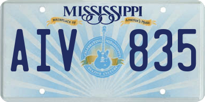 MS license plate AIV835