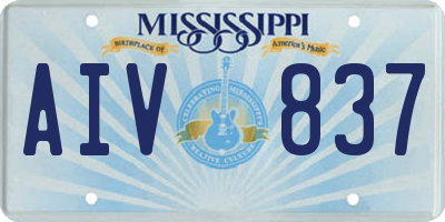 MS license plate AIV837