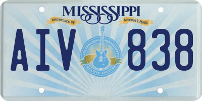 MS license plate AIV838