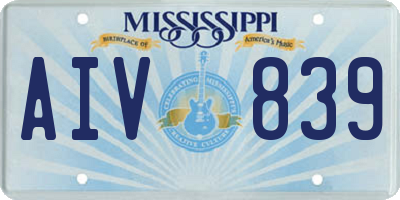 MS license plate AIV839