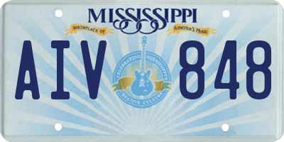 MS license plate AIV848